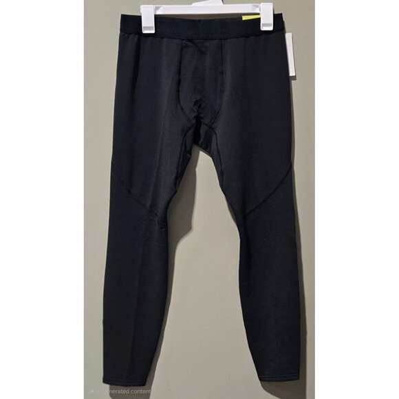 All In Motion Men's Black Compression Fit Cold Weather Winter Tights - Picture 1 of 7